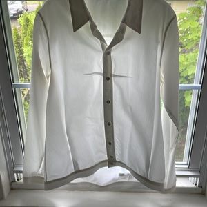 Banded crisp white shirt